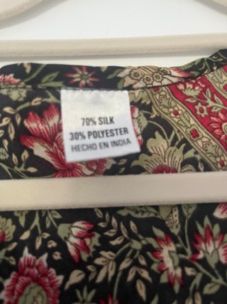 Vestido largo estampado seda talla única