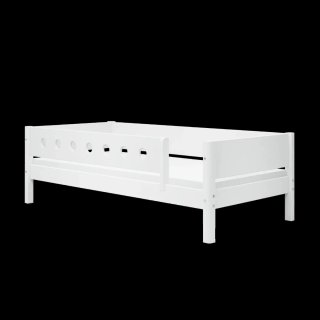 Cama infantil blanca flexa con cajoneras y barrera