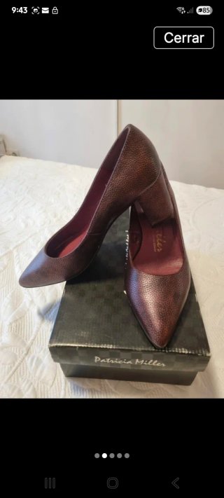 Zapatos Patricia Miller Tacon Ancho granate