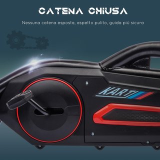 Go Kart a Pedales para Niños de 3 a 8 Años con Asiento Ajustable en 4 Posiciones y Ruedas de EVA, 100X58X58.5 Cm, Rojo y Negro