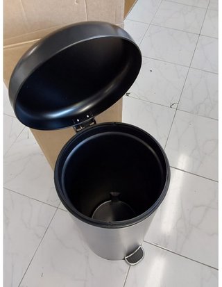 KITCHEN MOVE Cubo de Cocina de Pedal 30 L Urban Negro - Acier inoxydable - 29 cm