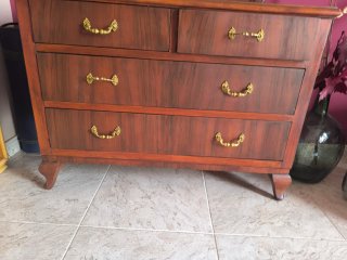 Tocador antiguo madera con espejo