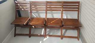 6 Sillas de Madera Plegables Marrones