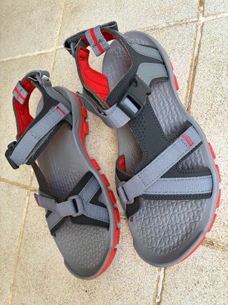 Sandalias Trekking Decathlon Gris/Rojo