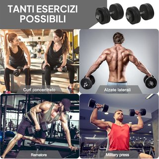 Set de Mancuernas de Gimnasio 50Kg (8X5Kg, 4X1.5Kg), Pesas de Gimnasio Con 12 Discos de 1.5Kg, 5Kg, Φ25Mm, para Entrenamiento en Casa