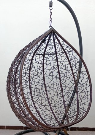 Silla Colgante Mimbre Marrón