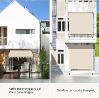 Tenda da sole Yaheetech beige, balcone, veranda