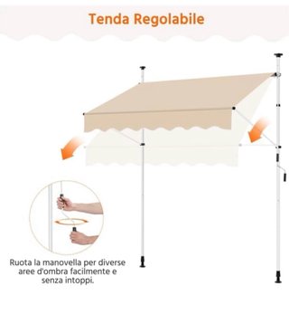 Tenda da sole Yaheetech beige, balcone, veranda