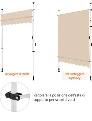 Tenda da sole Yaheetech beige, balcone, veranda
