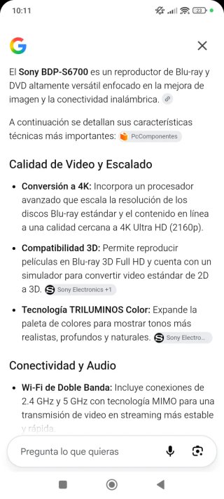 Reproductor Blu-ray Sony BDP-S6700 4K
