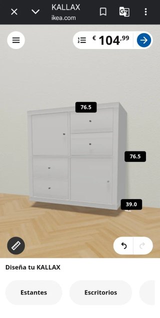 Kallax 77x77cm IKEA 4 cajones 2 puertas
