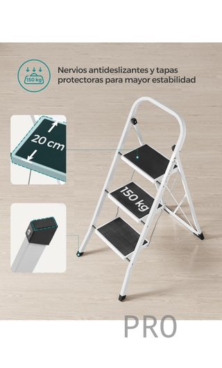 Escalera de Tijera, Escalera con 3 Peldaños, Peldaño Plegable
