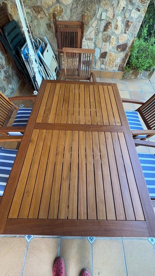 Conjunto Mesa y Sillas Jardín Madera