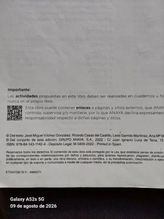 Libro de Fisica y Quimica de 1° Bachillerato.
