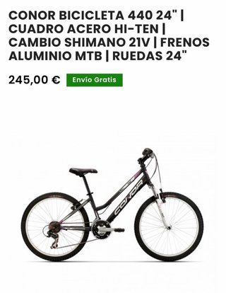 Bicicleta Conor 440 24 21V Aluminio
