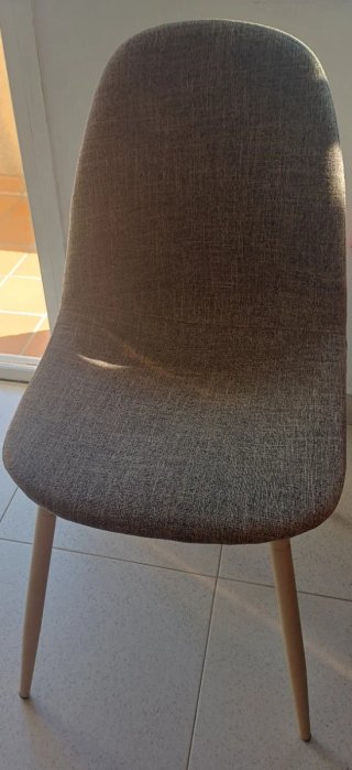 Silla de comedor tela y patas metálicas