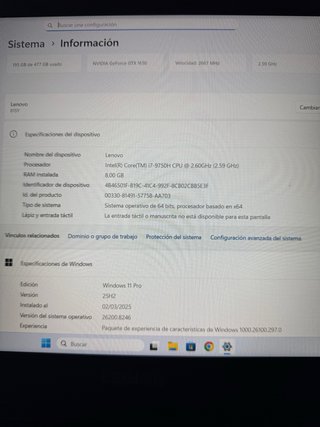PC Gaming i7 Lenovo Legion Negro