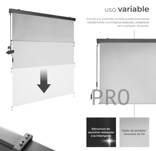 Toldo vertical exterior enrollable