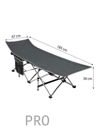 Tumbona Cama Plegable de Camping Gris