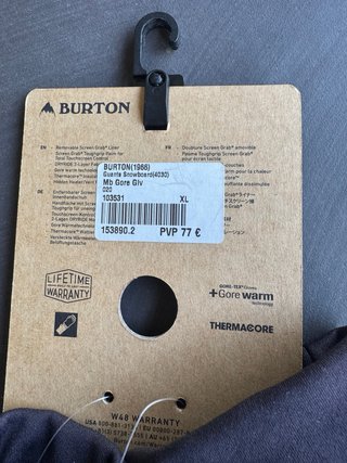 Guantes Burton Gore-Tex Talla XL