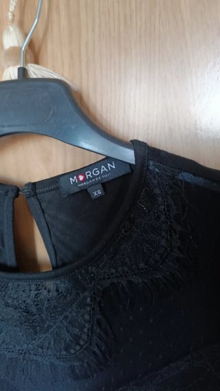 Camiseta Morgan Negra Encaje Talla XS