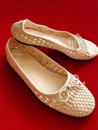 Bailarinas de rejilla beige