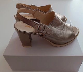 Sandali donna oro tacco alto