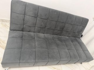 Sofá Cama Gris Terciopelo conjunto de 2 sofas