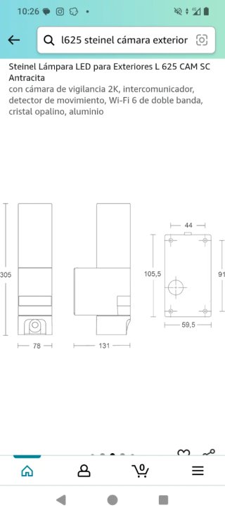Lámpara LED Exterior Steinel L 625 CAM SC