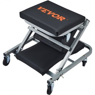 Z-Creeper Seat, 2 en 1 Rodante Plegable Car Creeper/Taburete, Capacidad de 300 lbs Mecánico Creeper, Creeper de Perfil Bajo con 6 ruedas para Garaje, Taller, Reparación de Autos, Acostarse o Senta...