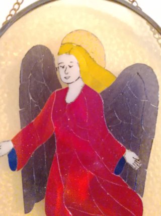 Mosaico di vetro su vetro angelo