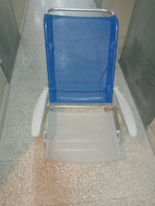 Silla de Playa Plegable Azul y Gris
