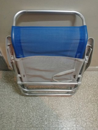 Silla de Playa Plegable Azul y Gris