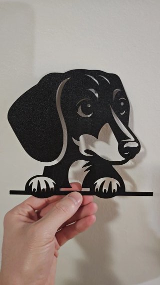 Arte de pared de perro salchicha Teckel