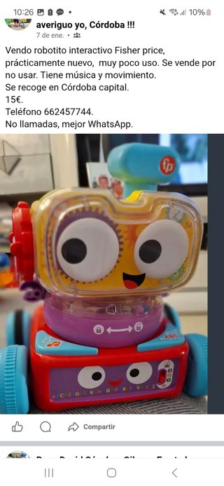Robot Fisher Price Interactivo
