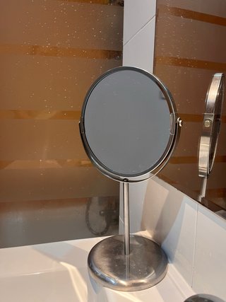 Espejo de aumento plateado