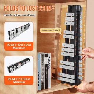 Kit de Campanas Glockenspiel de 30 Notas, Instrumento de Percusión con Maquetas, Palos de Tambor y Bolsa de Transporte, Conjunto Profesional de Instrumentos de Percusión Glockenspiel para Estudian...
