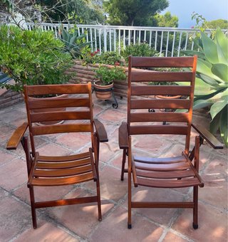 5 Sillas de Madera Plegables Terraza y Jardin