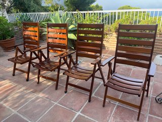 5 Sillas de Madera Plegables Terraza y Jardin