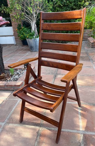 5 Sillas de Madera Plegables Terraza y Jardin