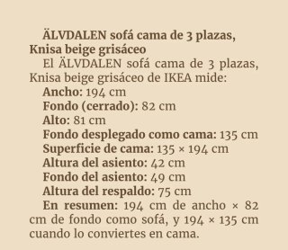 Sofá Cama 3 Plazas Knisa Grisáceo