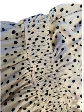 Vestido lunares beige y negro