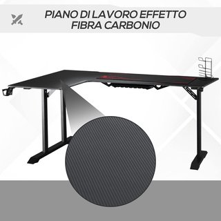Escritorio Gaming Con Gancho para Auriculares, Escritorio para Ordenador Con Porta Tazas, Soporte para Gamepad y Alfombrilla, Negro, 168X109X78Cm