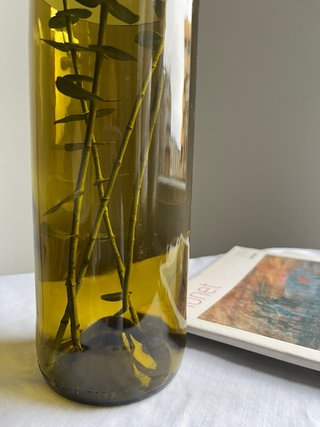 Jarrón Botella Vino Artesanal Verde