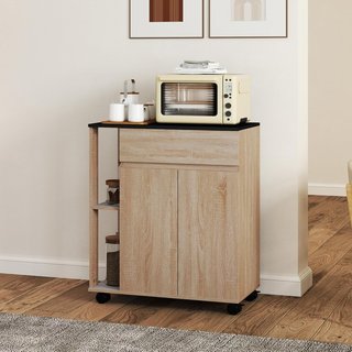 Carro De Cocina Con Ruedas, Carro De Cocina Con Cajones Armario De Madera Aglomerada 78X39.5X88.5Cm