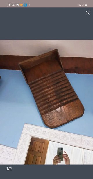 Tabla de lavar de madera antigua