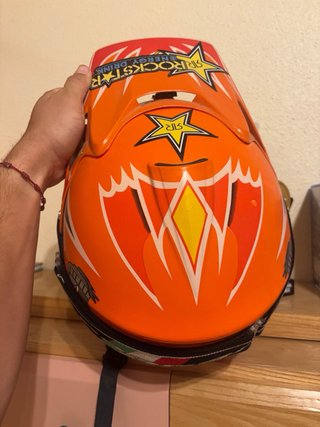Casco y gafas de motocross naranja