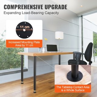 Gambe da Scrivania Regolabili da 711,2 mm, Set di 4 Gambe per Mobili da Ufficio in Acciaio Rinforzato per Fai-da-Te, Capacità di Carico 544,3 kg