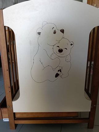 Cuna bebé madera con cajón