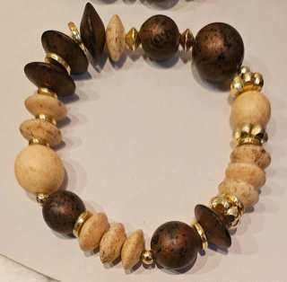 Bracciali donna legno beige e marrone